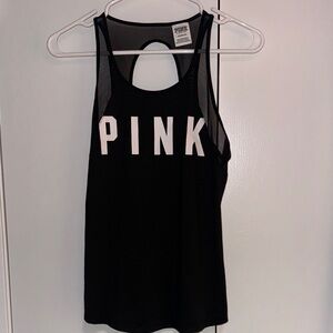PINK Victoria's Secret Black Tank Top with Mesh Detail